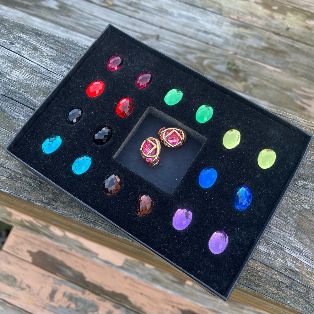 VTG Joan Rivers Interchangeable Omega Earrings
